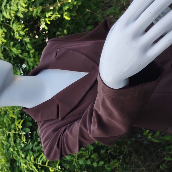 HELENE BLAKE LADIES VINTAGE CHOCOLATE GOLD ACCENTED (3) BUTTON JACKET (UNLINED) - Picture 11 of 16